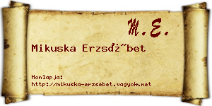Mikuska Erzsébet névjegykártya